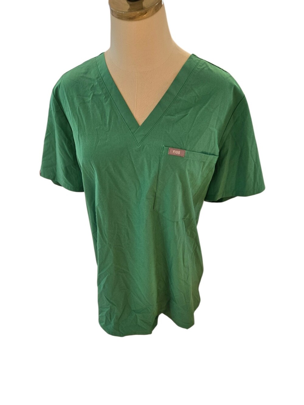 Figs Womens Technical Collection V-Neck Scrub Top - Kelly Green XL